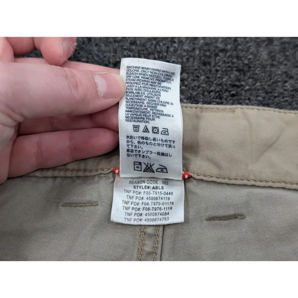 North Face Men's Pants Chino Travel ABLS Khaki Beige Straight Leg Size 38/32